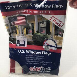 2 Pack 12 X 18 Inch Betsy Flags American Window Flag Kit With Suction Cups New
